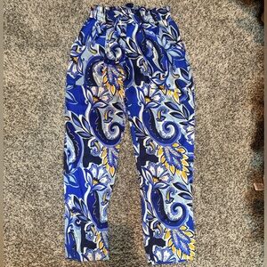 Vibrant Blue and Yellow Paisley Pants